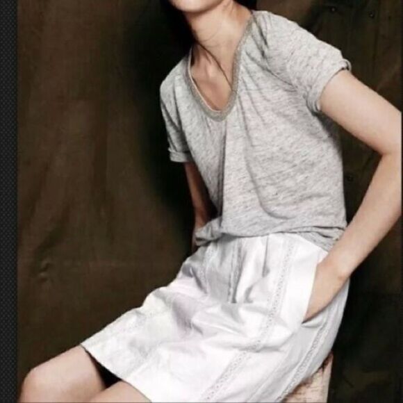 J. Crew Gray and White A-Line Skirt - Picture 1 of 5